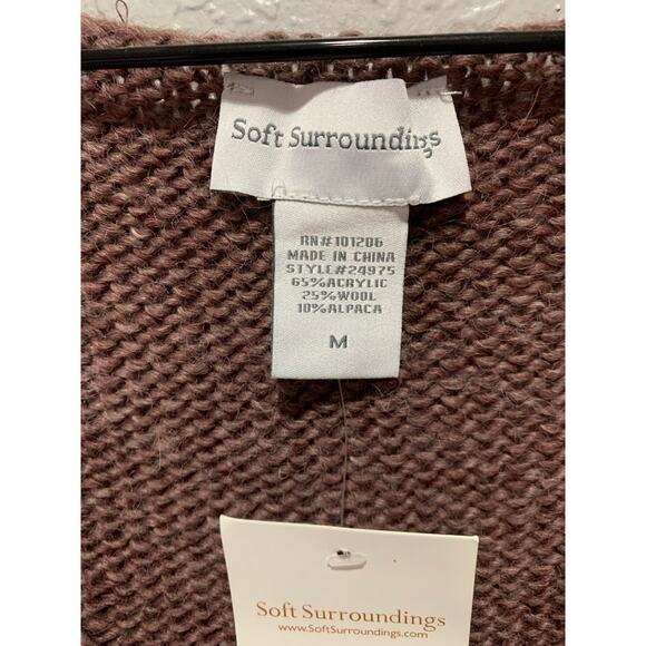 Soft Surroundings Women's Sweater Size M Brown Pullover Acrylic Wool Alpaca NWT - Picture 4 of 6